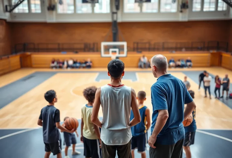 Timpview High School basketball players in practice session