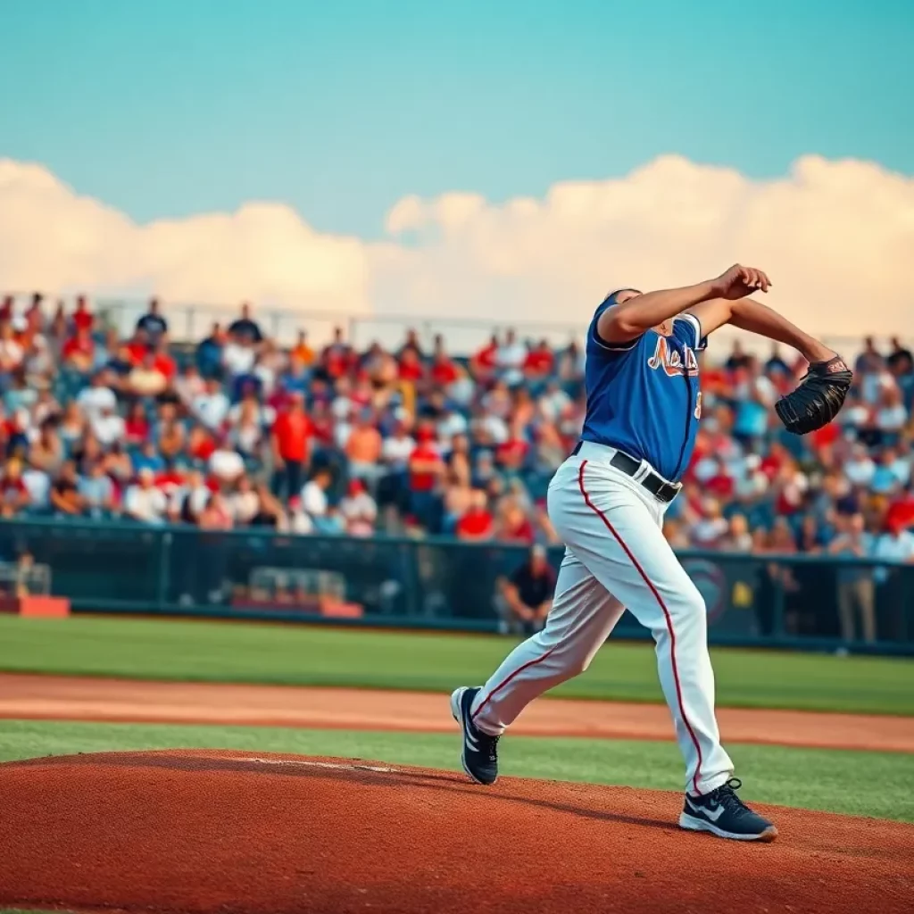 Celebration of a high school baseball player signing with a professional team