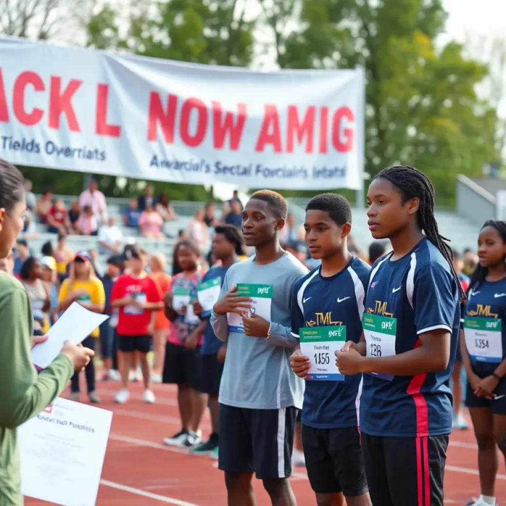 Community awards ceremony honoring young athletes