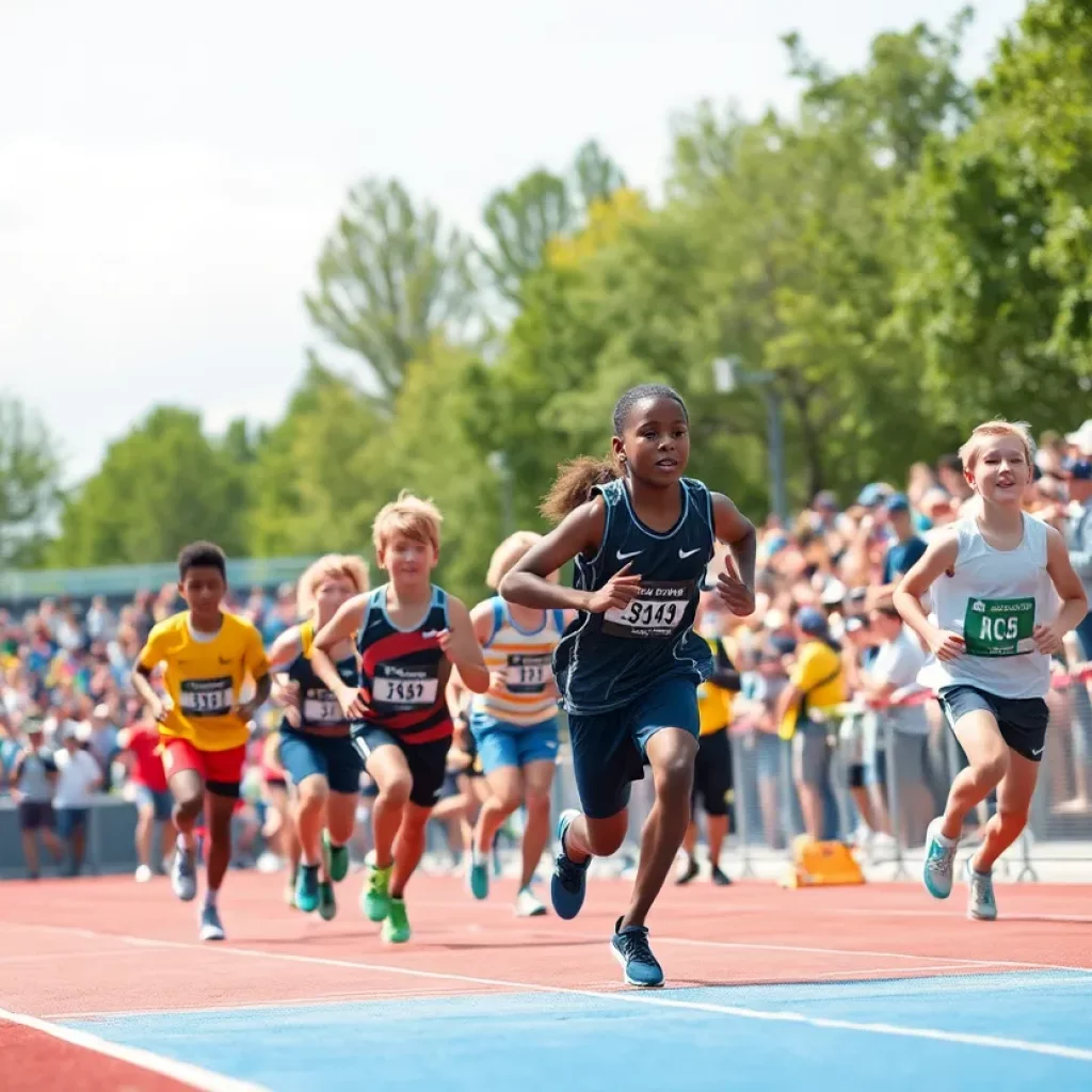 Young athletes competing at the Arcadia Invitational
