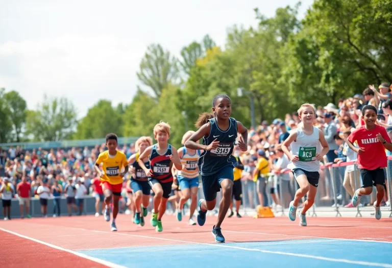 Young athletes competing at the Arcadia Invitational