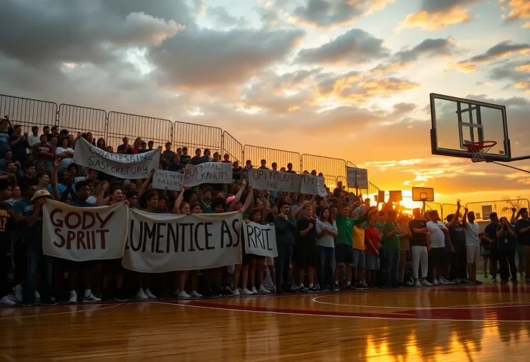 USC basketball fans showing support for Alijah Arenas.