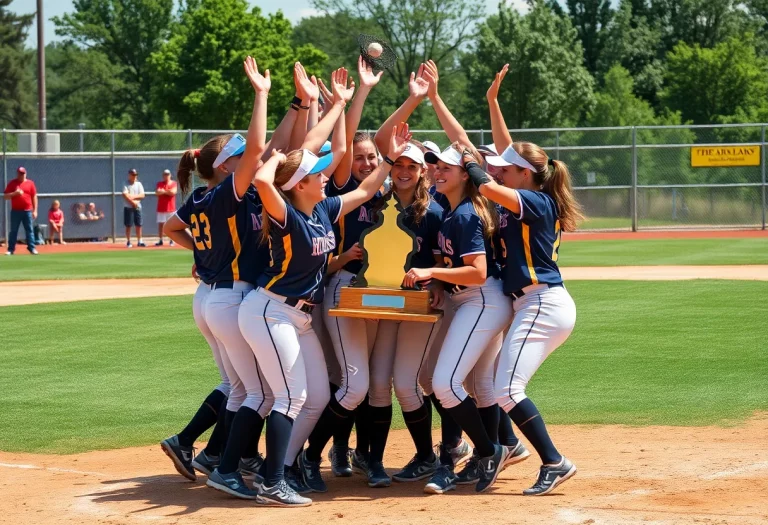 Van Meter Bulldogs celebrating their state championship victory