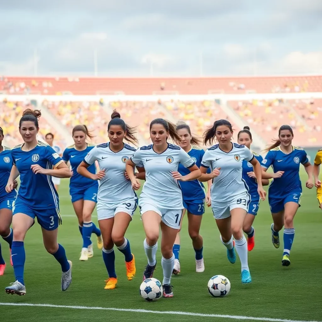 Villanova Women's Soccer players in action on the field