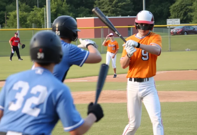Wahlert Catholic baseball team celebrating victory in semifinals