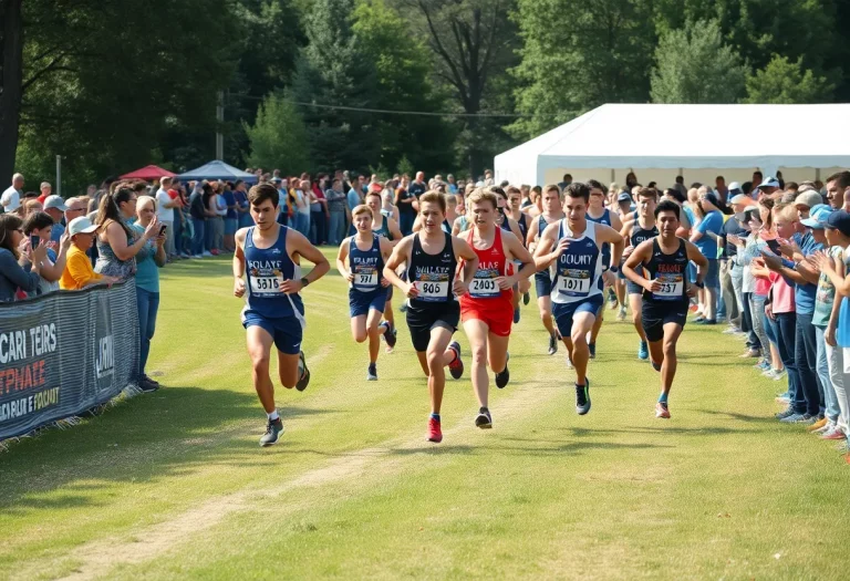 Runners from Warren Cross Country team competing in a race