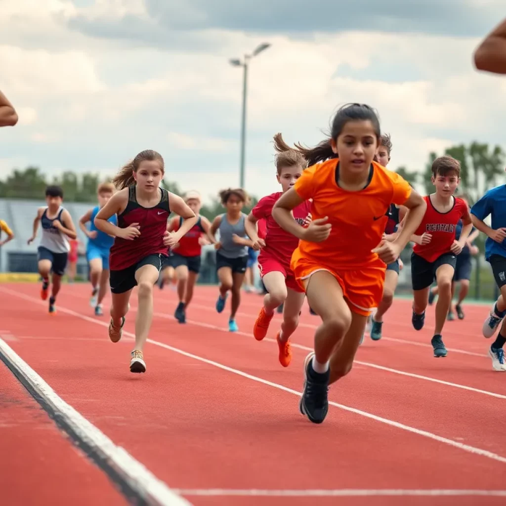 Watsonville High track team during a race
