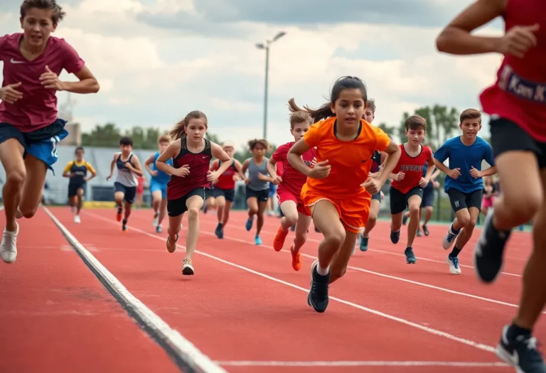 Watsonville High track team during a race