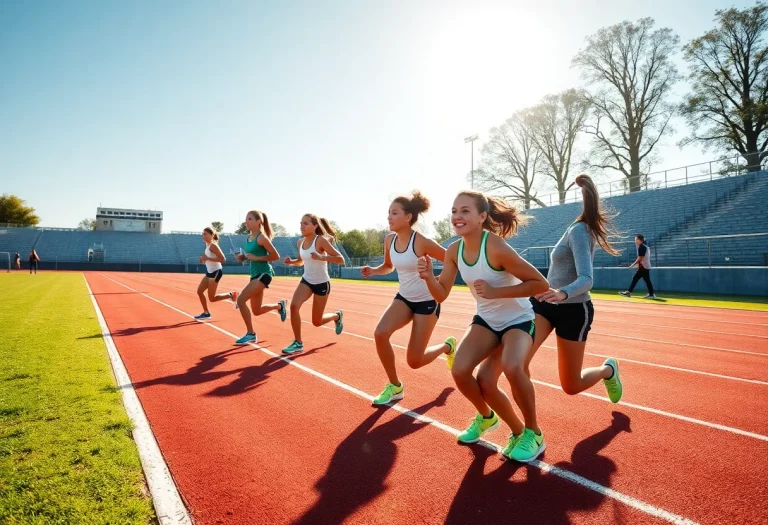 Wausau girls track team athletes running on the track