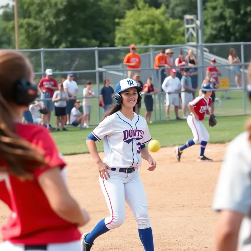 Athletes playing in the Western Pennsylvania Softball All-Star Game