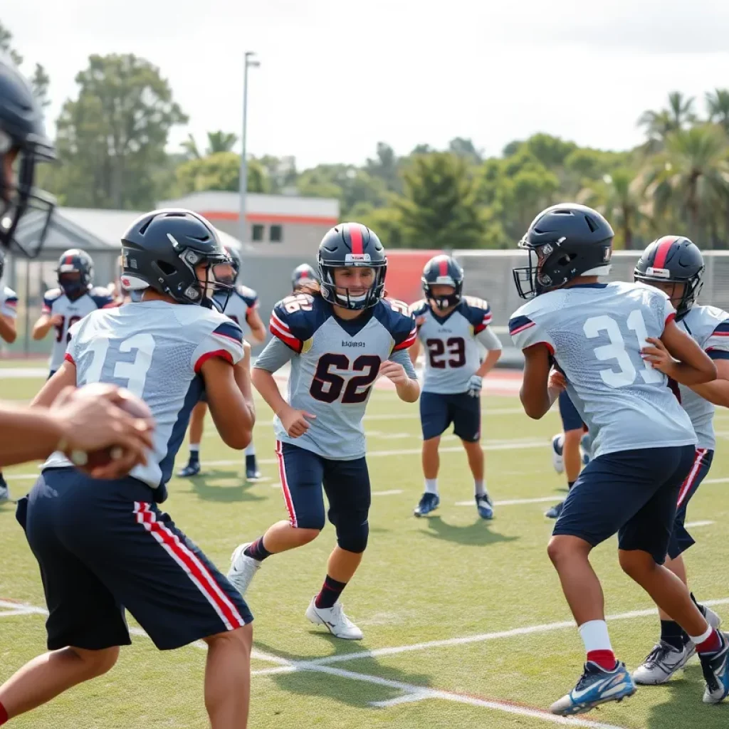 Winton Woods High School football team training