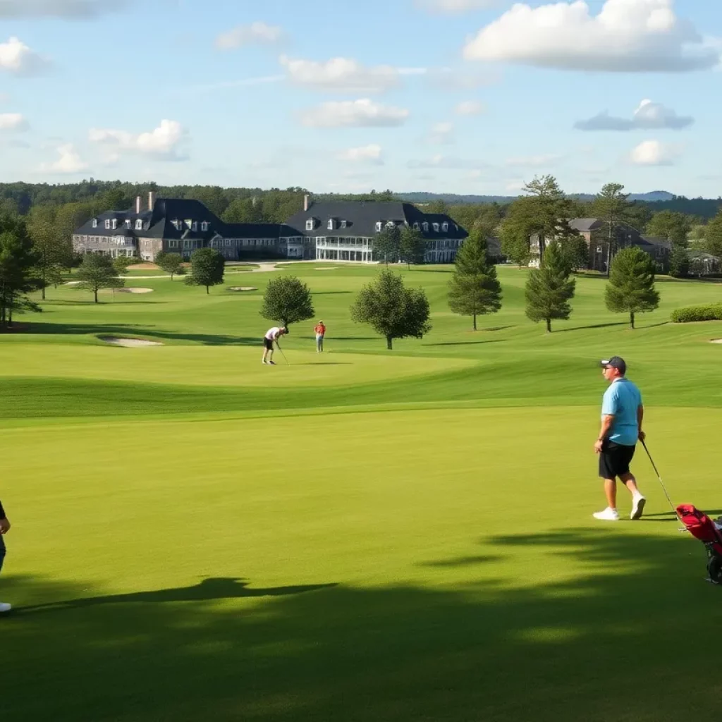 Young golfers practicing at Pinehurst Resort