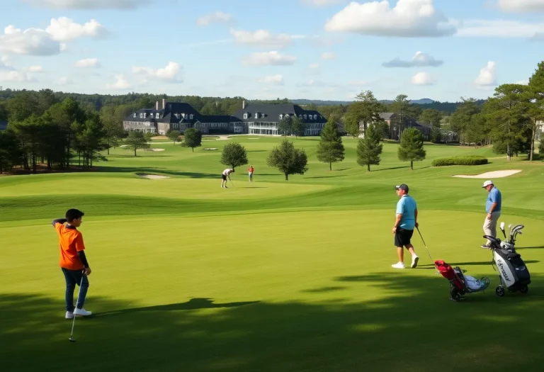 Young golfers practicing at Pinehurst Resort