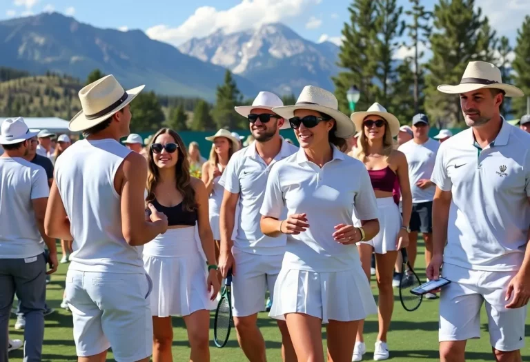 Participants enjoying the Wyoming Wimbledon event in Jackson Hole.