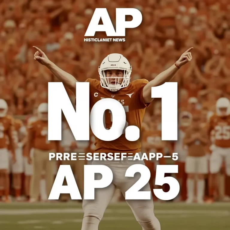 Texas Longhorns Take No. 1 Spot in Preseason AP Top 25, Marking Historic Milestone