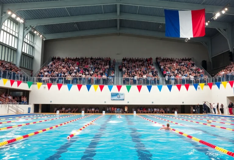 Swimmers competing in the World Aquatics Swimming World Cup at Carmel's natatorium