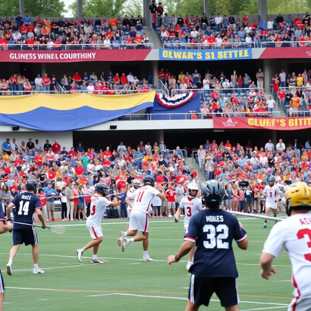 Lacrosse players competing at All-America Weekend at Unitas Stadium
