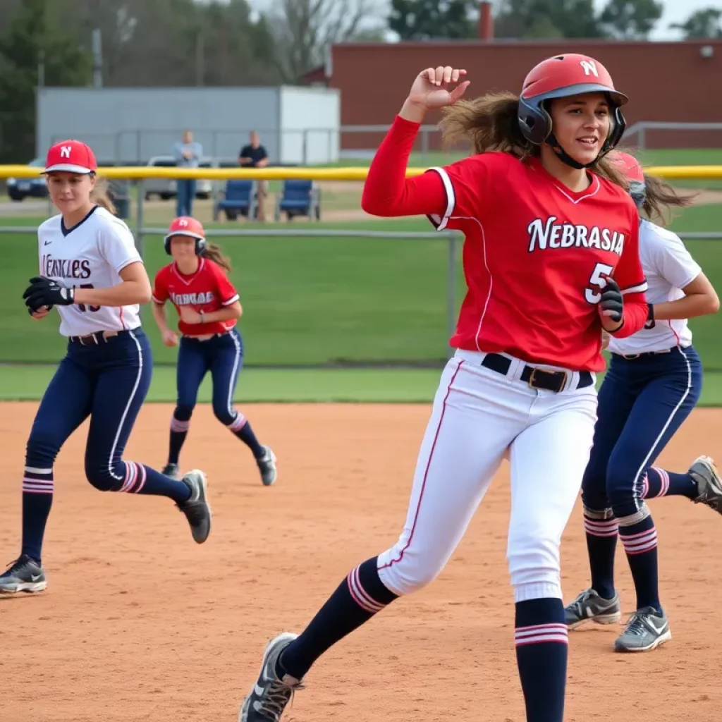 Players showcasing dynamic plays on a softball field