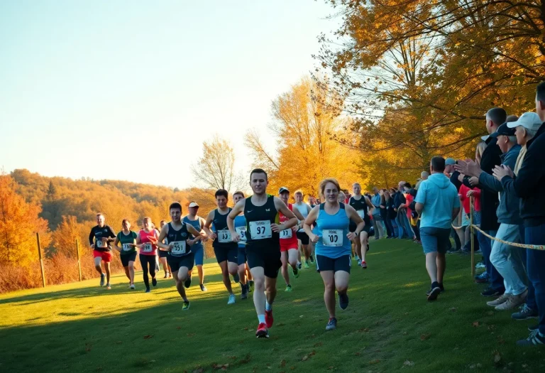 Runners participating in a cross country event in Alpena