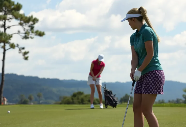 Altoona High School girls playing golf during a match.