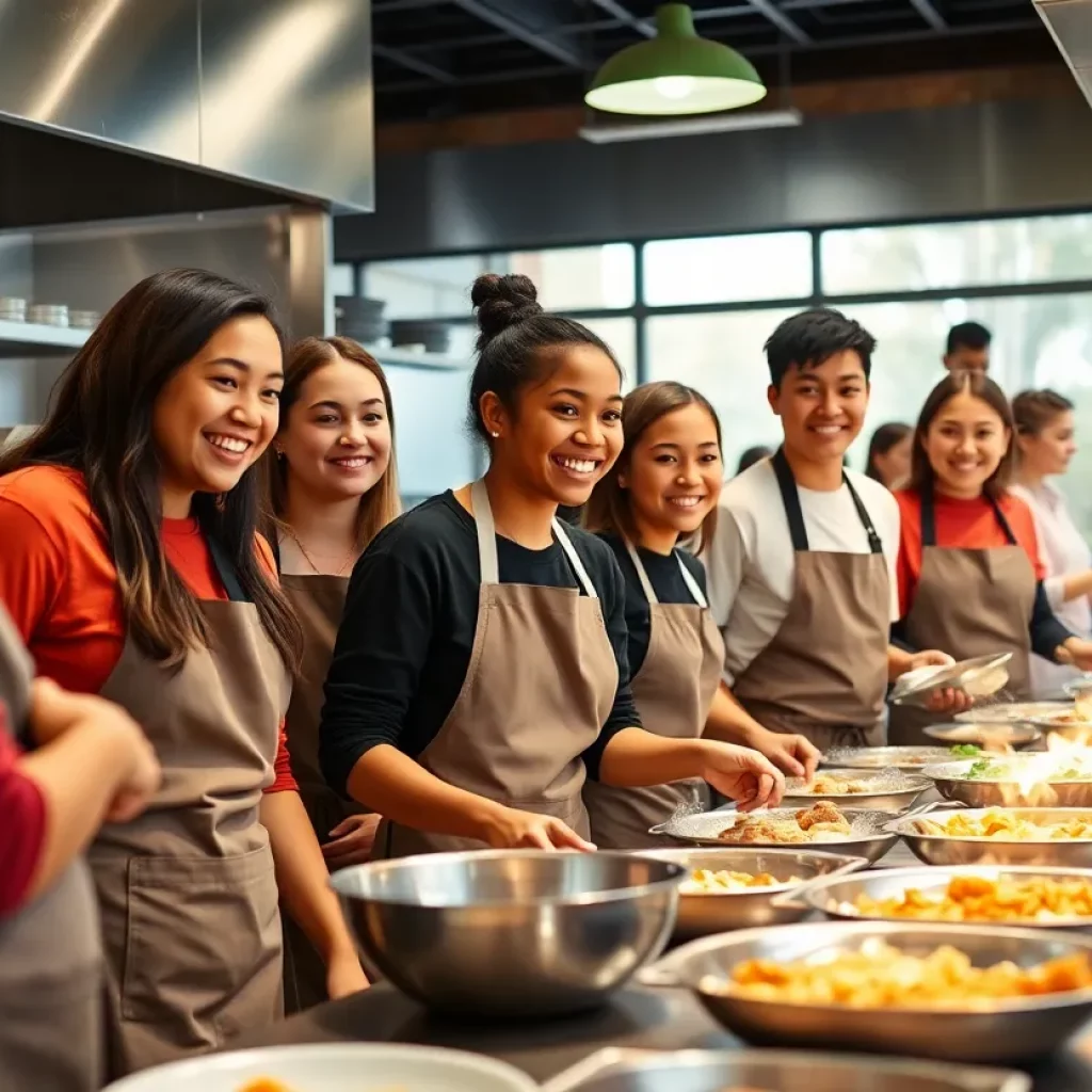Angola High School girls basketball team fundraising at a restaurant