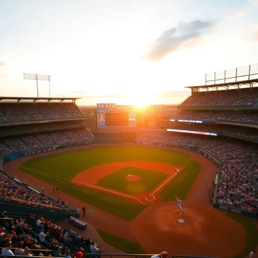 Baseball stadium during a game