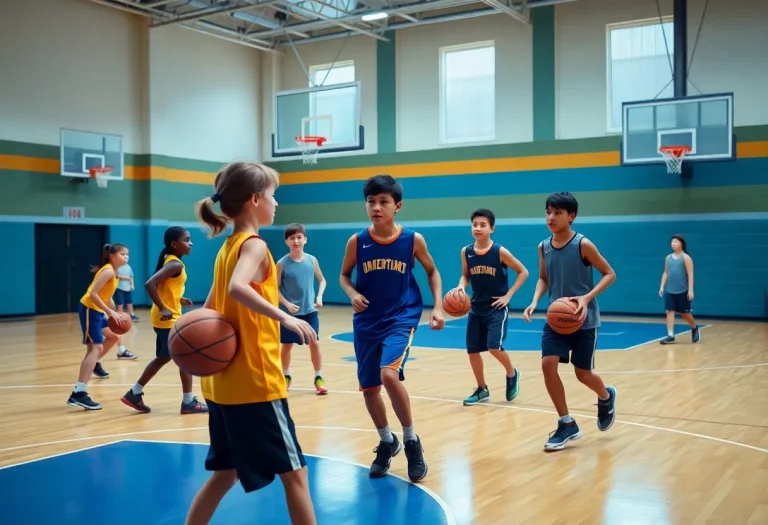 Wilcox Central students practicing basketball on the court