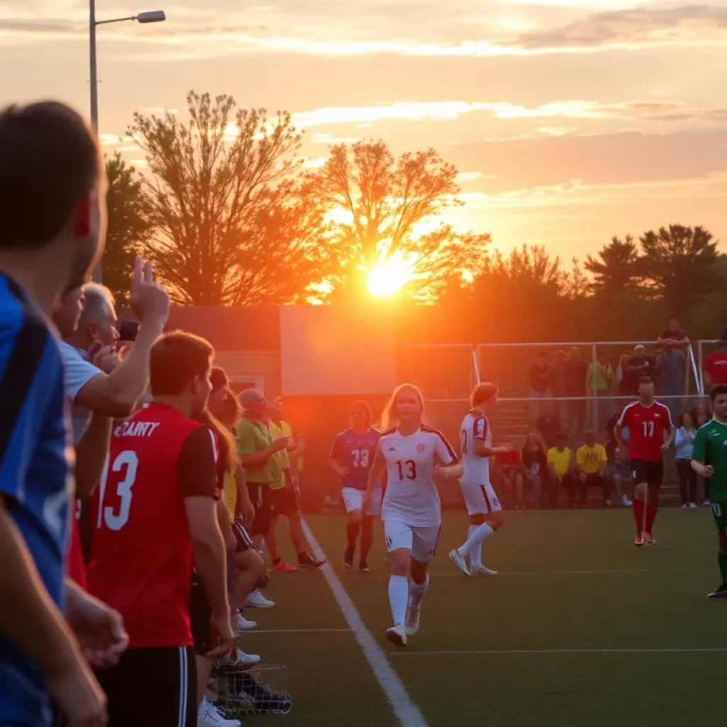 Exciting soccer match in Beaver County with enthusiastic fans