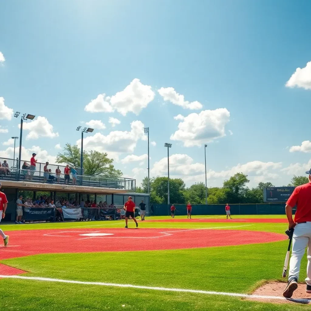 Summer baseball game featuring Bloomfield High School team
