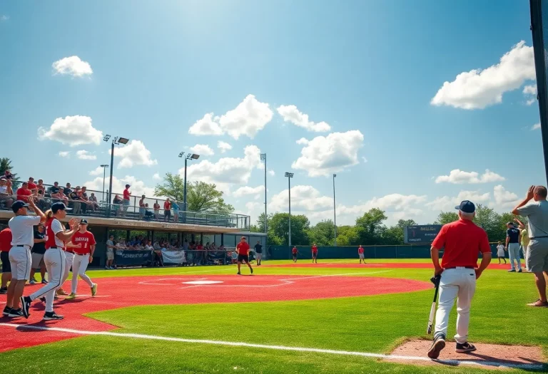 Summer baseball game featuring Bloomfield High School team