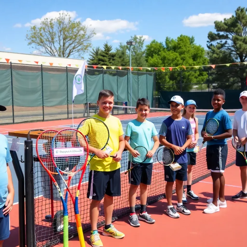 Celebration of the renaming of the tennis court at Carmel High School