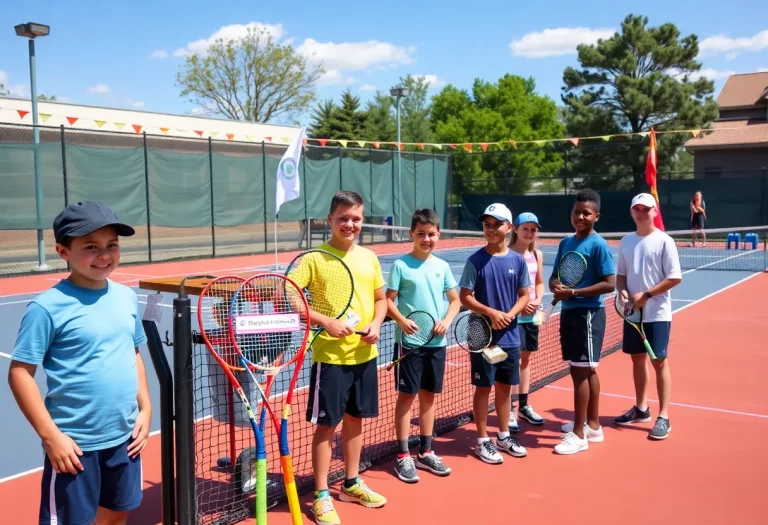Celebration of the renaming of the tennis court at Carmel High School