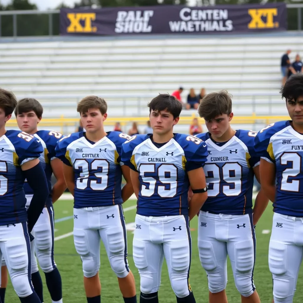 Central High School football team expressing disappointment