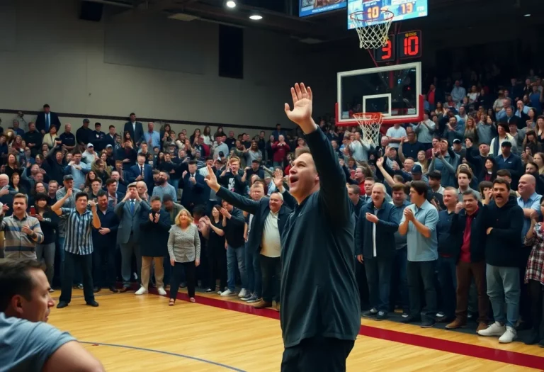 Crowd reacts to chaos at basketball tournament