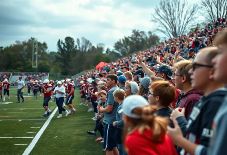 Crowd at a Cincinnati high school football game with chaotic scene