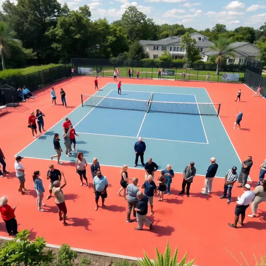 Community celebration at the W. Allen Thomas Jr. Tennis Courts in Chelmsford.