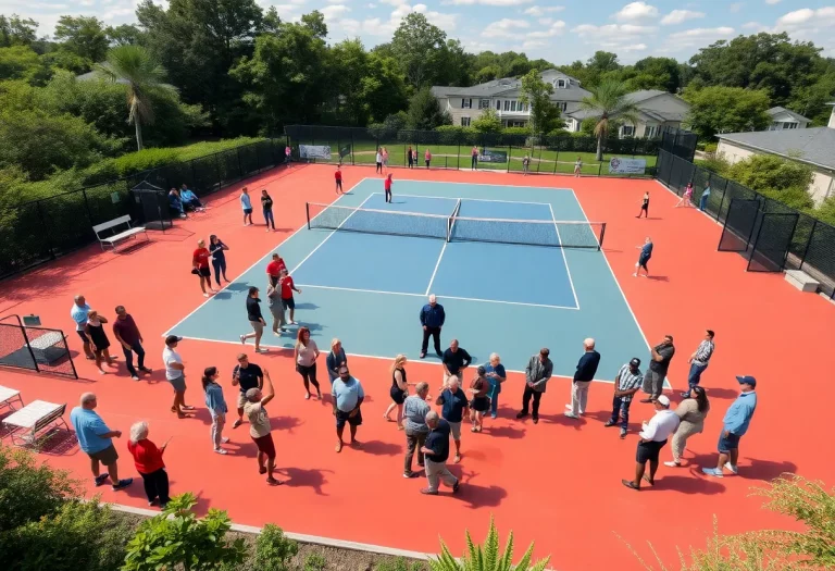 Community celebration at the W. Allen Thomas Jr. Tennis Courts in Chelmsford.