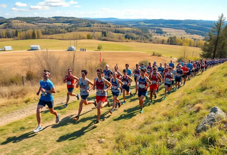 Runners competing in the Wyoming Cross Country race