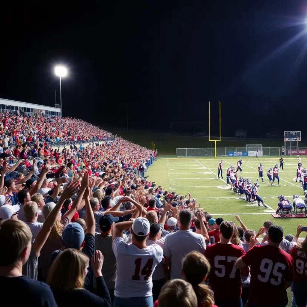 Cincinnati high school football players in action during a game