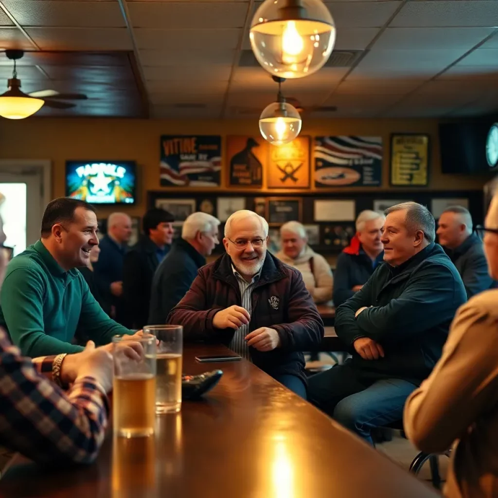 Gathering at Stringer’s Bar and Grill celebrating coaching legacy