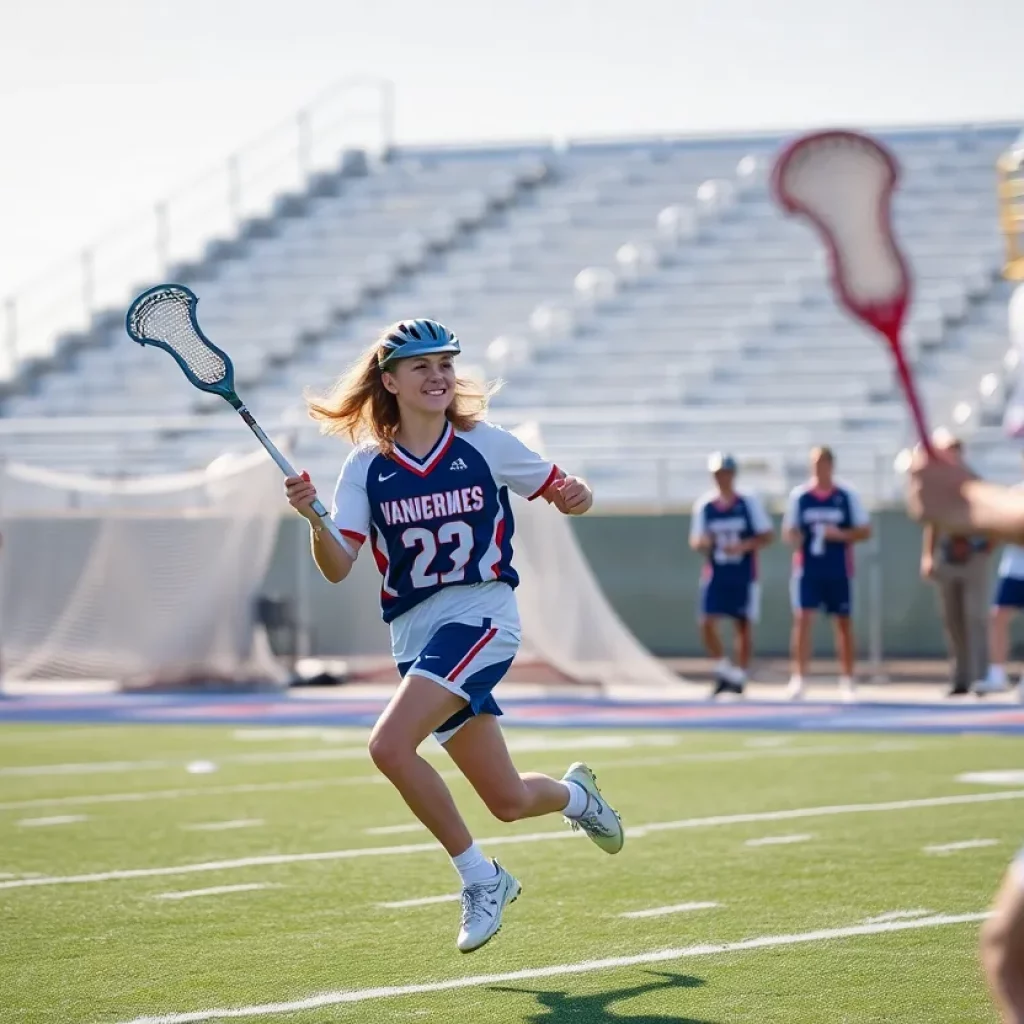 High school athlete excelling in lacrosse and football
