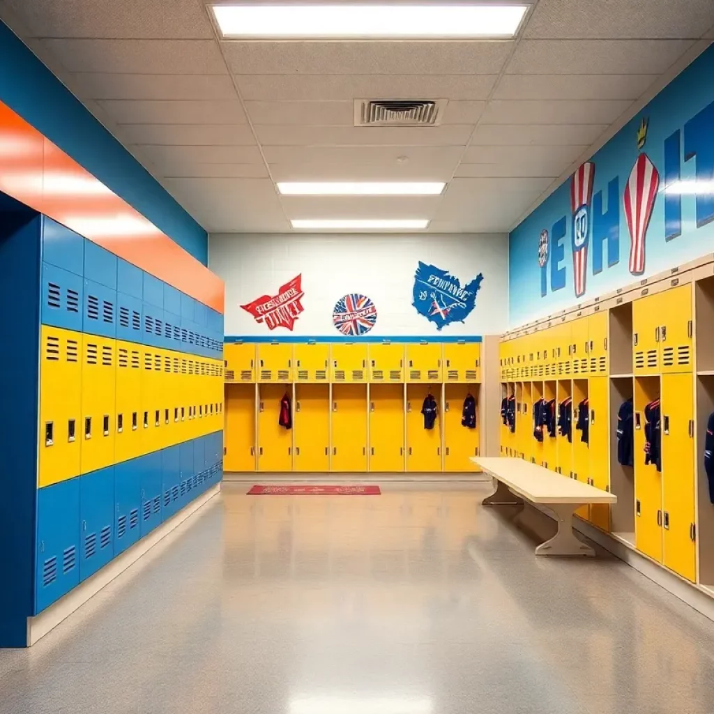 Newly renovated locker room for Parkersburg High School cross country team