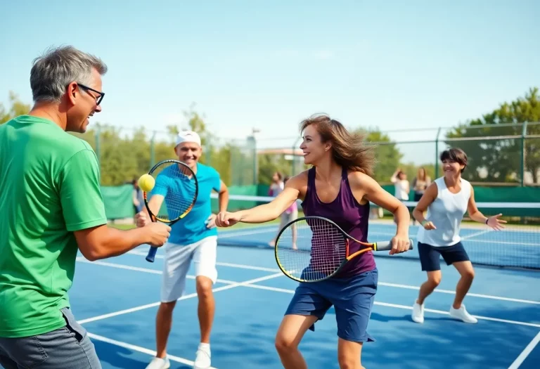 Duluth East tennis players engaging in a match on the court