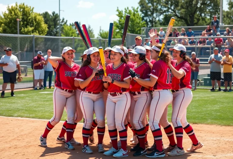Durango High School softball team celebrating a victory.