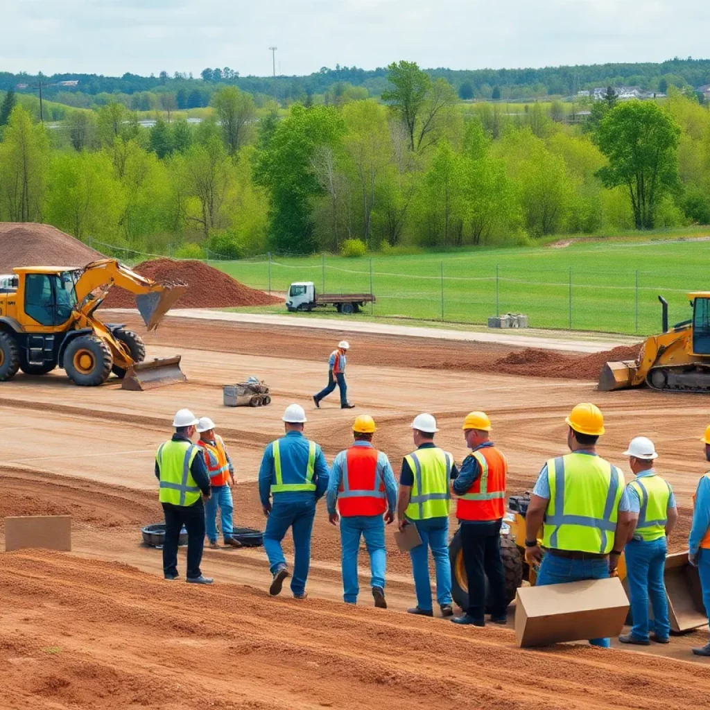 Construction site for Eatonville High School Track and Field Project