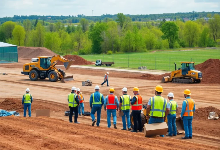 Construction site for Eatonville High School Track and Field Project