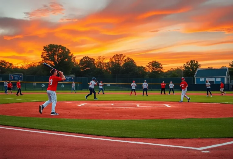 Young baseball players practicing on a field in El Paso