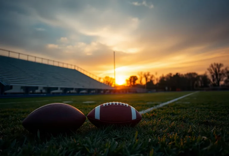 Empty football field symbolizing loss in the community