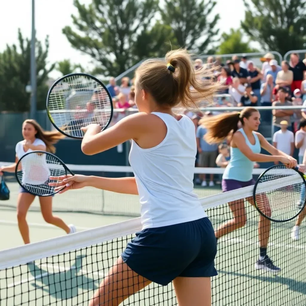 High school tennis match between Faith Lutheran and Bishop Gorman
