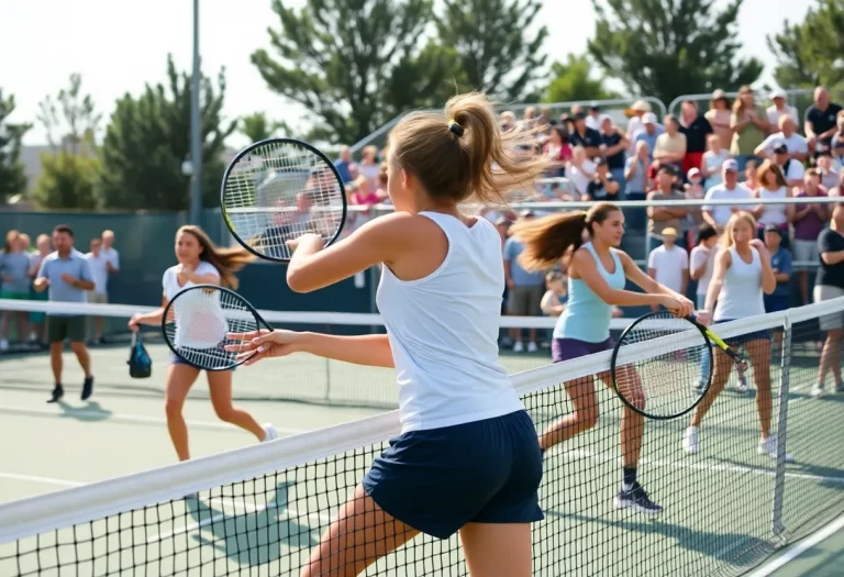 High school tennis match between Faith Lutheran and Bishop Gorman